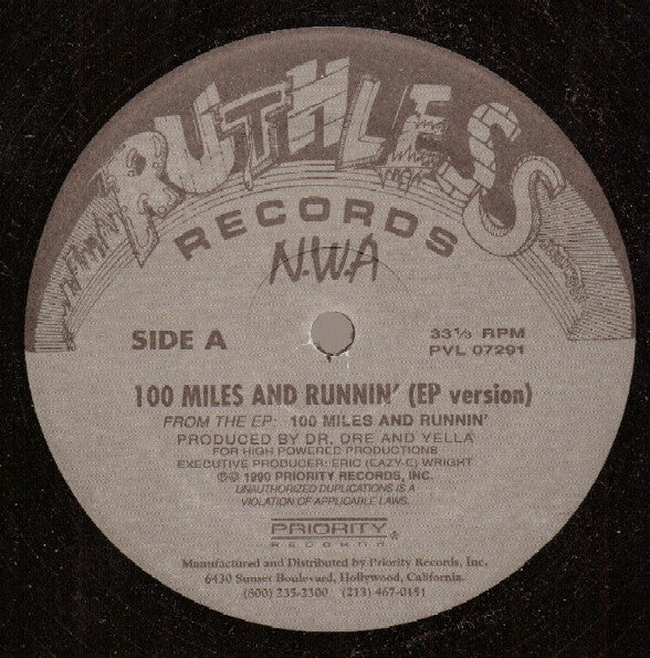 N.W.A. - 100 Miles And Runnin' ( Ep Version) [12 Inch Single] [Second Hand]