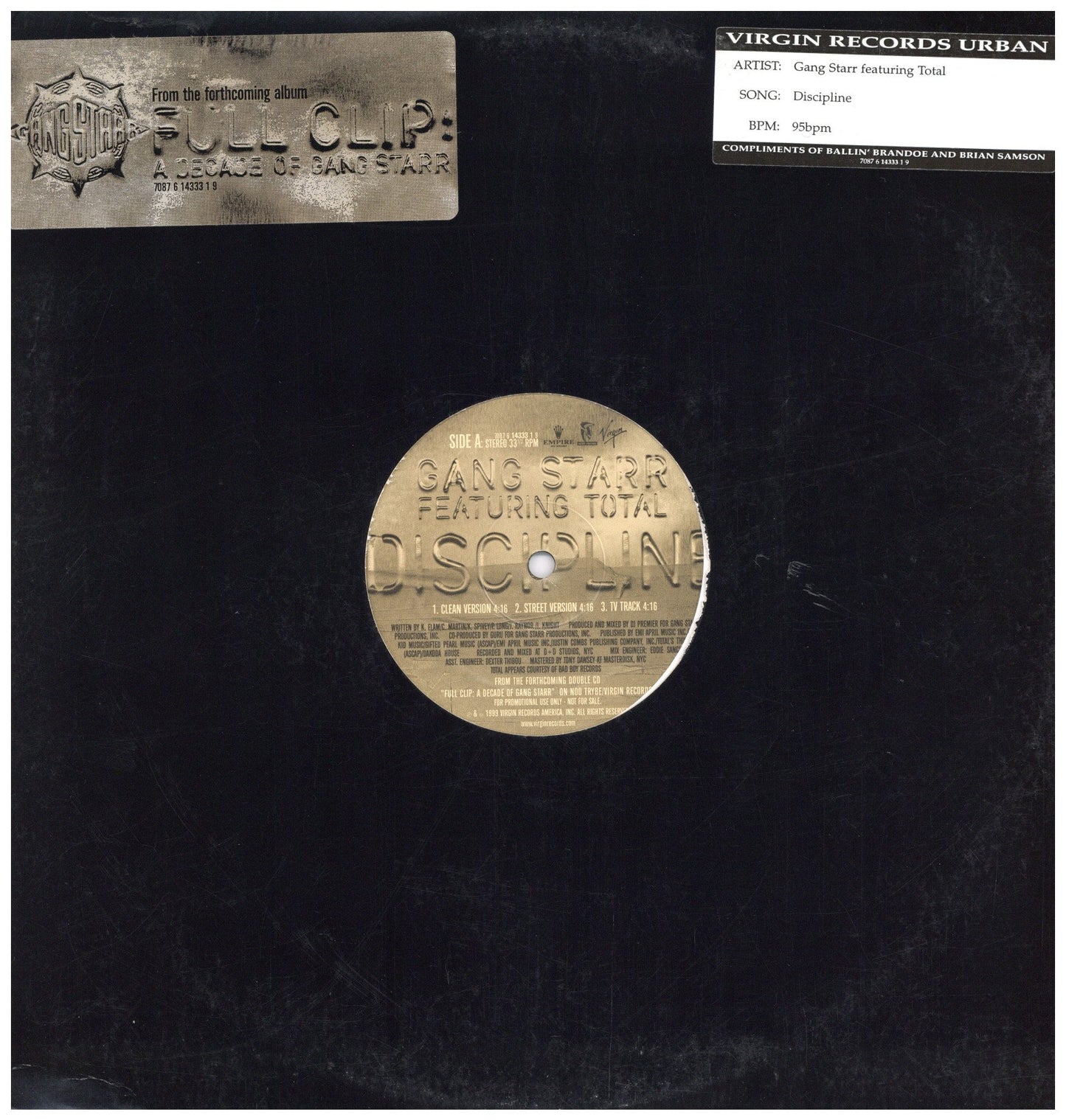 Gang Starr - Discipline [12 Inch Single] [Second Hand]