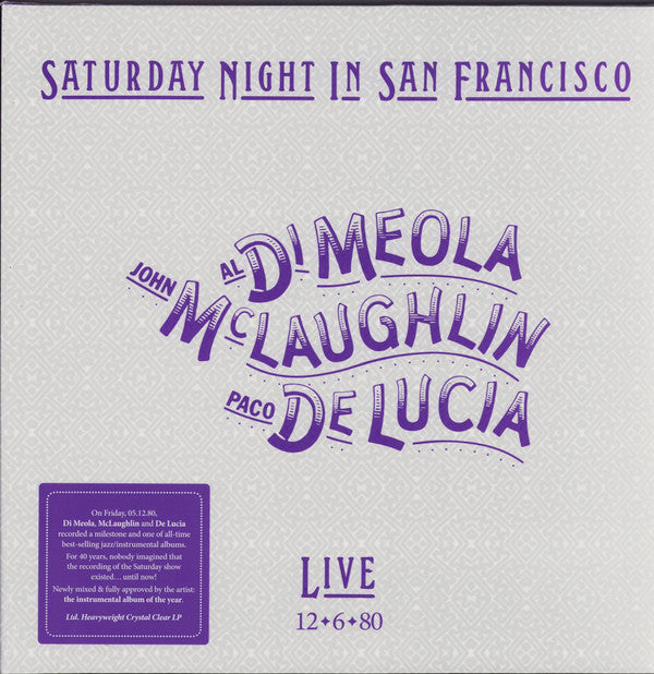 Dimeola, Al / John Mclaughlin / Paco De - Saturday Night In San Francisco [Vinyl]
