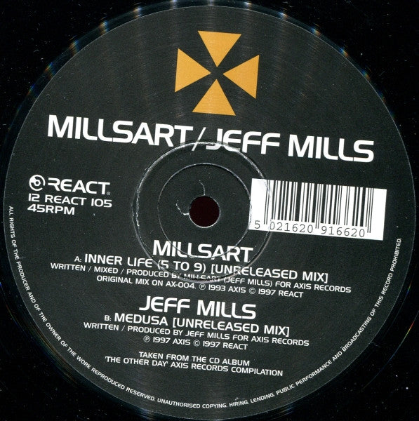 Millsart/ Jeff Mills - Inner Life (5 To 9) [unreleased Mix]/Med [12 Inch Single] [Second Hand]