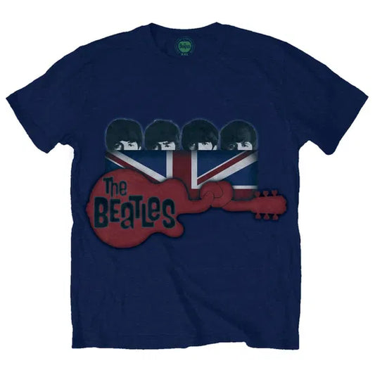 Beatles - Guitar and Flag (Navy) Medium [T-Shirt]