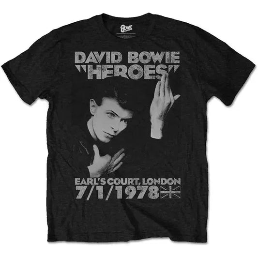 Bowie, David - Heroes Earls Court (Black) Small [T-Shirt]