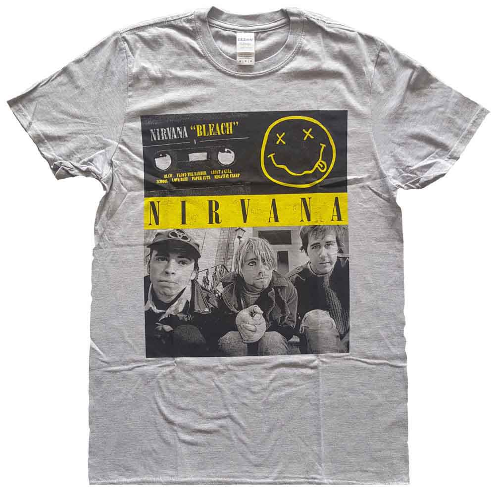 Nirvana - Bleach Cassettes (Grey) Medium [T-Shirt]