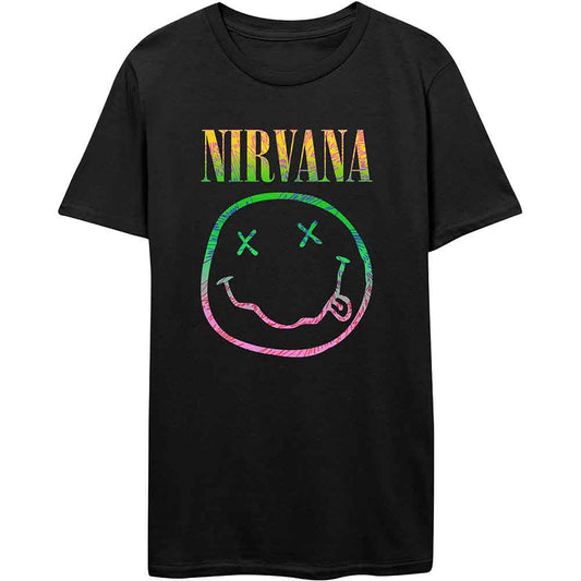 Nirvana - Sorbet Ray Smiley (Black) Large [T-Shirt]