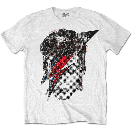 Bowie, David - Halftone Flash Face (White) Medium [T-Shirt]