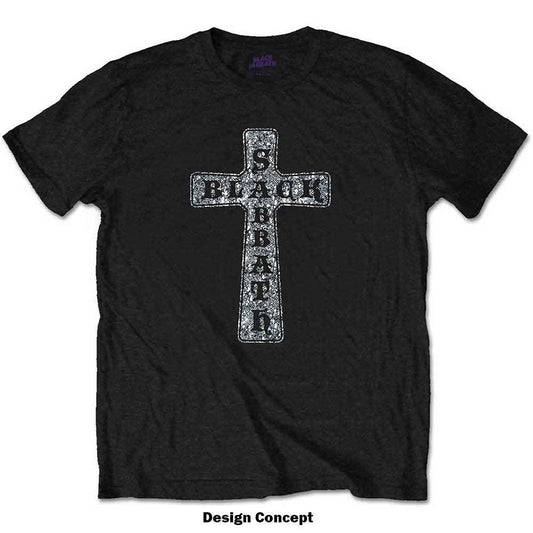 Black Sabbath - Cross Diamante (Black) Large [T-Shirt]