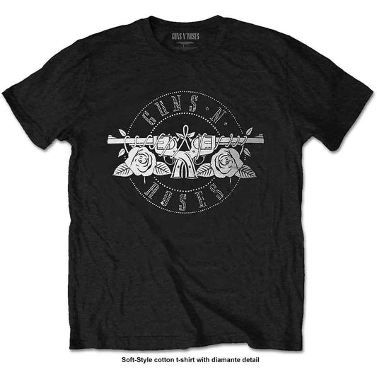 Guns N' Roses - Circle Logo Diamante (Black) Small [T-Shirt]