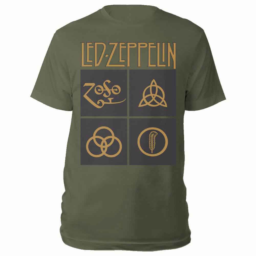 Led Zeppelin - Gold Symbols In Black (Green) Xxl [T-Shirt]
