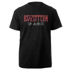 Led Zeppelin - Logo and Symbols (Black) Small [T-Shirt]