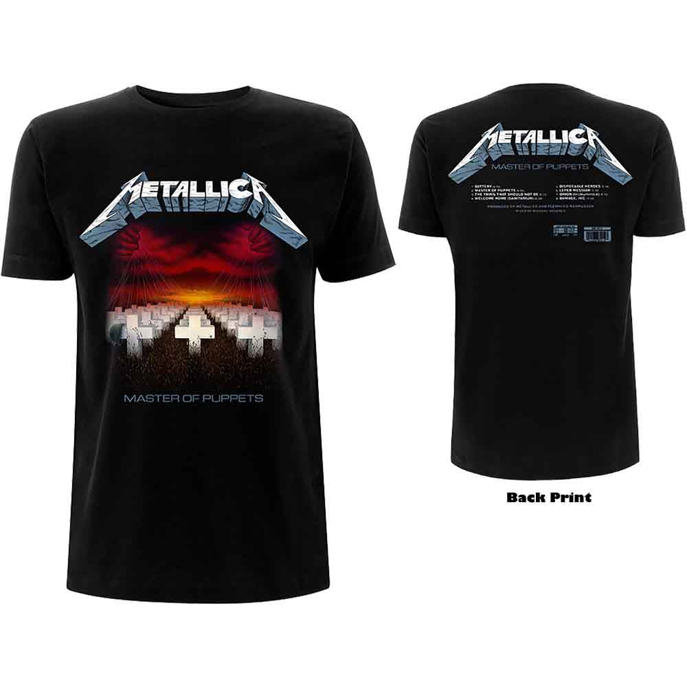 Metallica - Master Of Puppets Tracks (Black) Large [T-Shirt]