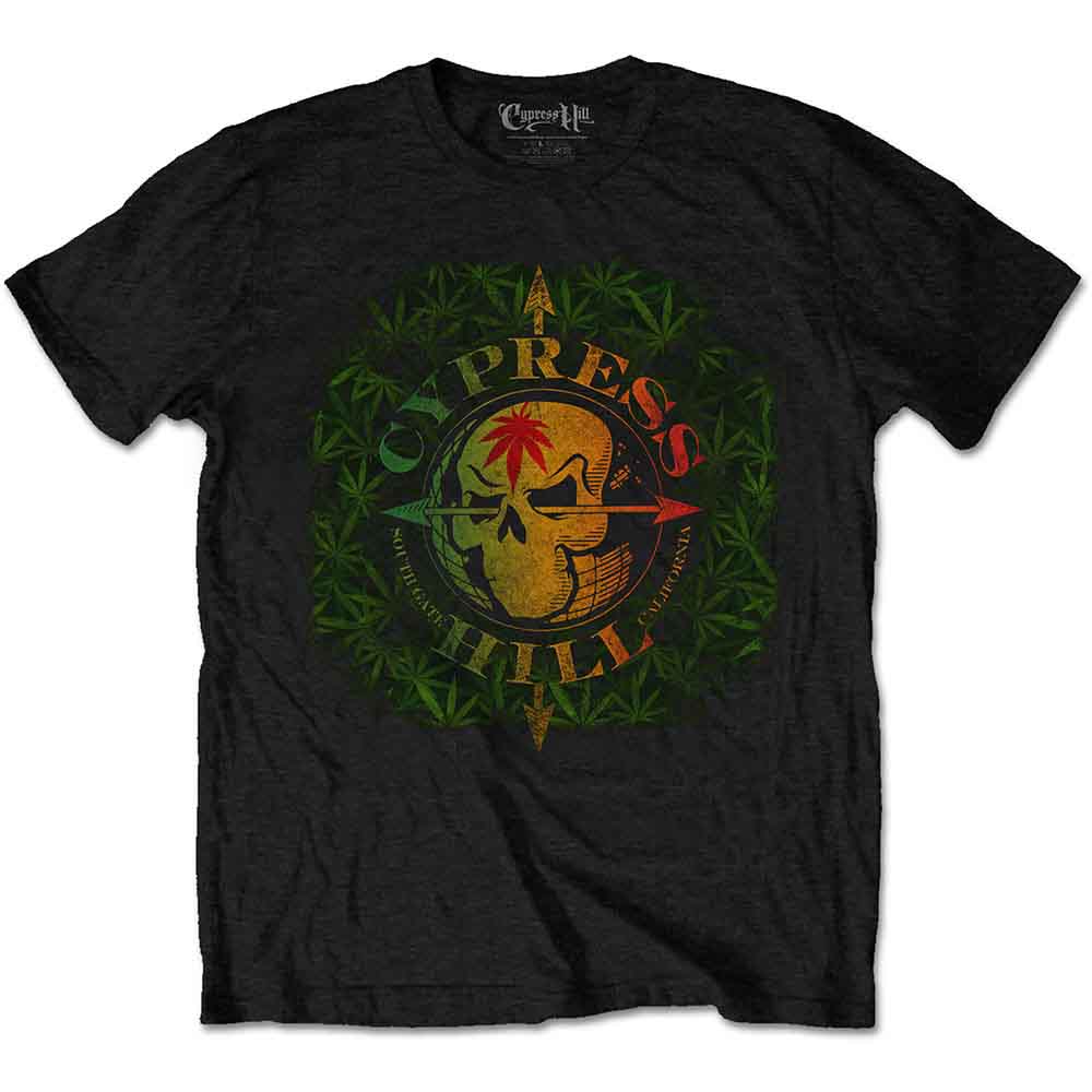 Cypress Hill - South Gate Logo and Leaves (Black) Medium [T-Shirt]