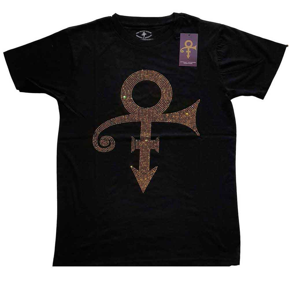 Prince - Gold Symbol Diamante (Black) Large [T-Shirt]