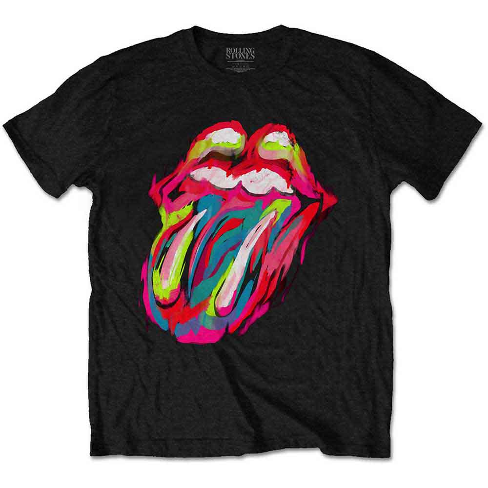 Rolling Stones - 60 Brushstroke Tongue (Black) Large [T-Shirt]
