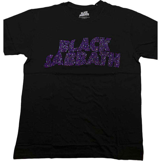 Black Sabbath - Wavy Logo Diamante (Black) Large [T-Shirt]