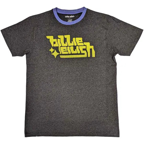 Eilish, Billie - Green Logo Ringer (Charcoal) XL [T-Shirt]