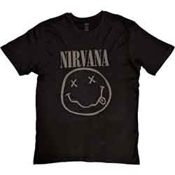 Nirvana - Black Happy Face Hi-Build (Black) Large [T-Shirt]