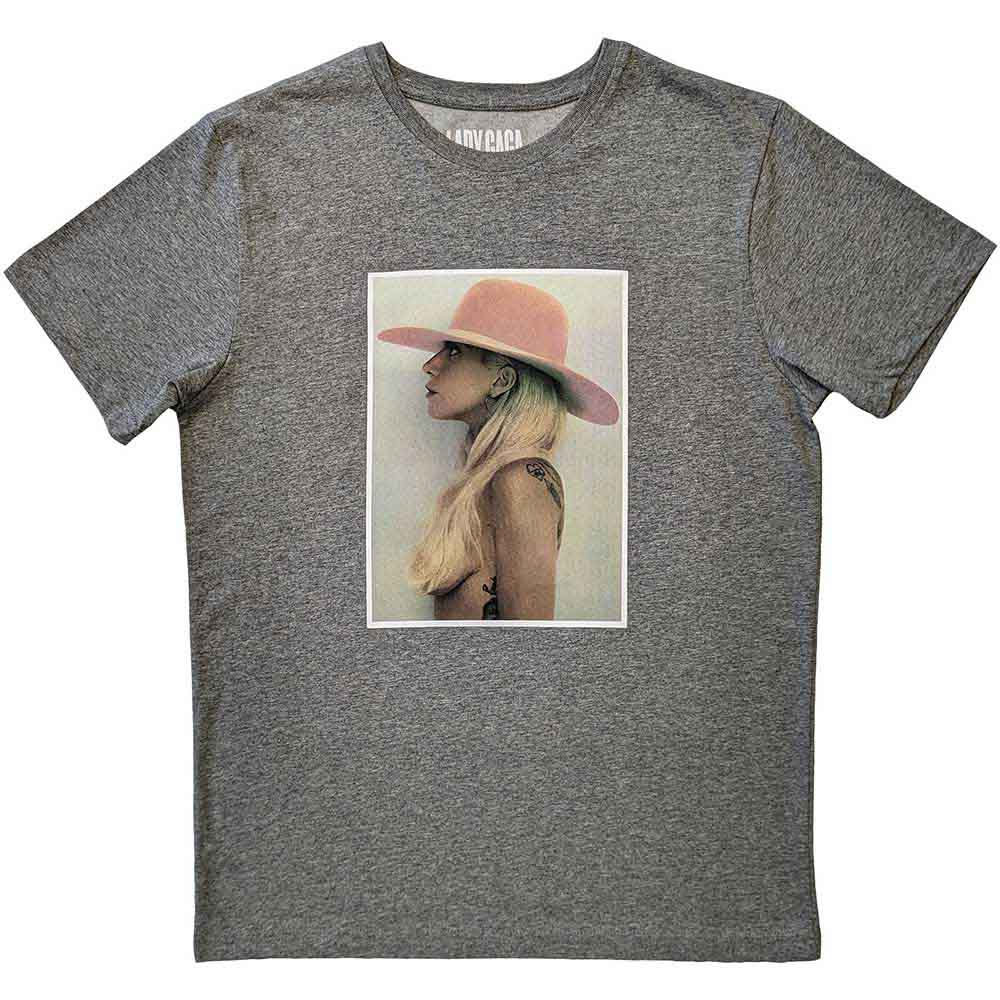 Lady Gaga - Pink Hat (Grey) Large [T-Shirt]