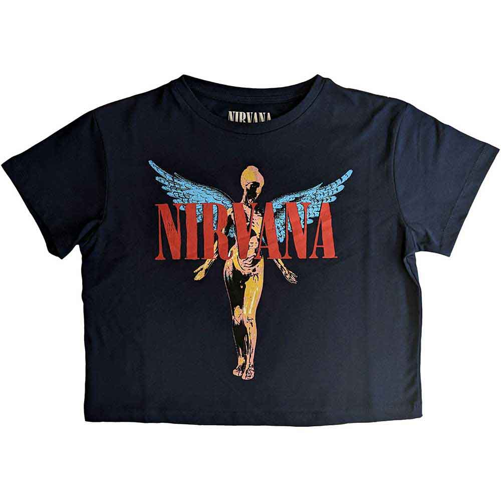 Nirvana - Angelic (Navy) Ladies Large Croptop [T-Shirt]