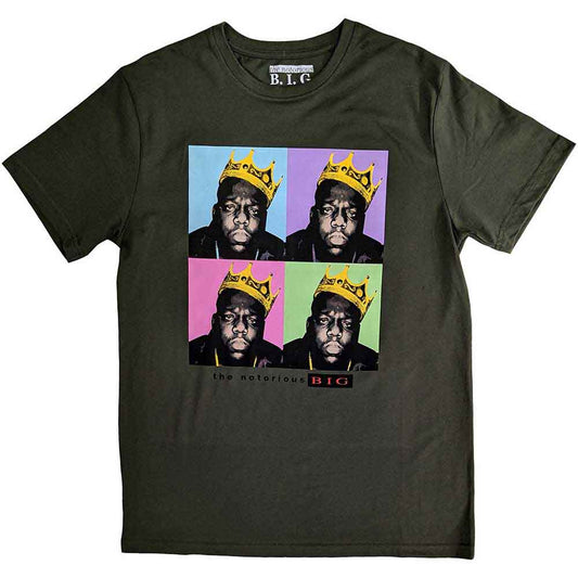 Notorious B.I.G. - Crown Pop Art (Green) Large [T-Shirt]