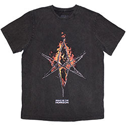 Bring Me The Horizon - Flame Hex and Text Logo (Wash) Large [T-Shirt]