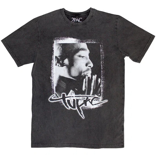 Tupac - Spray Photo Stonewash (Charcoal) XL [T-Shirt]