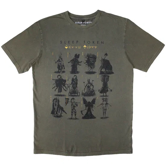 Sleep Token - Grid Stone Wash (Green) Small [T-Shirt]