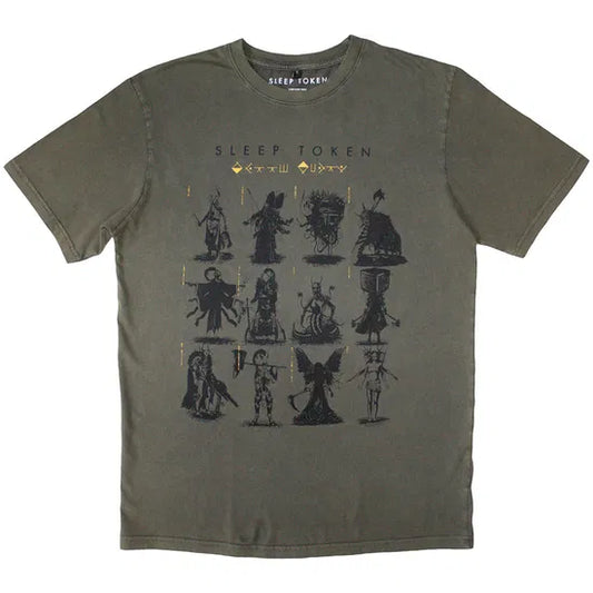Sleep Token - Grid Stone Wash (Green) Medium [T-Shirt]