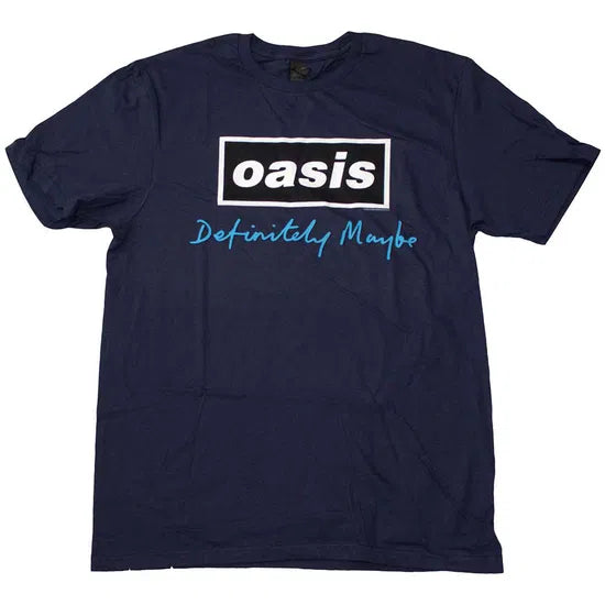Oasis - Definitely Maybe Text Logo (Navy) Large [T-Shirt]