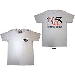 Nas - One Mic (Grey) Large [T-Shirt]