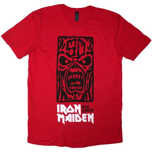 Iron Maiden - Est 1975 Stamp Logo (Red) Large [T-Shirt]
