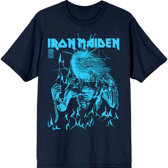 Iron Maiden - 50 Life After Death Flames (Navy) Medium [T-Shirt]