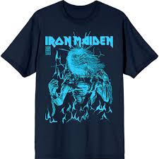Iron Maiden - 50 Life After Death Flames (Navy) Large [T-Shirt]