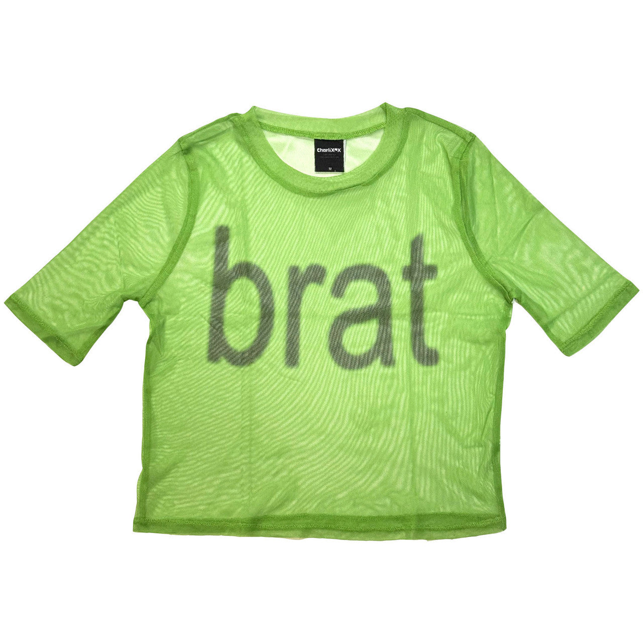 Xcx, Charli - Brat Logo Mesh Crop Top (Green) Medium [T-Shirt]