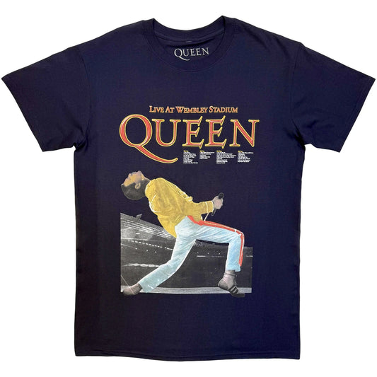 Queen - Wembley Stadium (Navy) Small [T-Shirt]