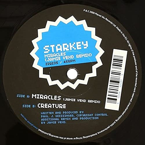 Starkey - Miracles (Jamie Vex'd Remix) / Creature [12 Inch Single] [Second Hand]