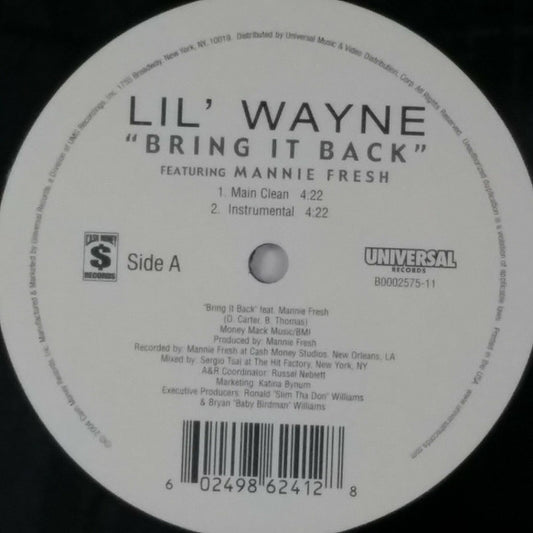 Lil Wayne - Bring It Back [12 Inch Single]