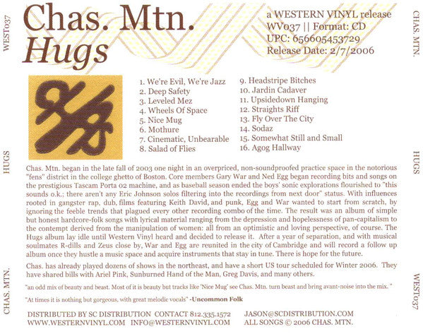 Chas Mtn - Hugs [CD]