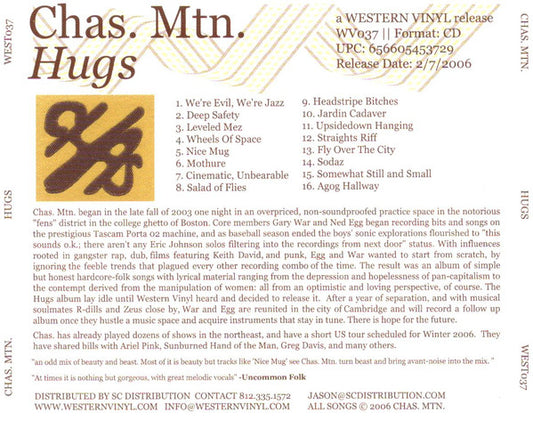 Chas Mtn - Hugs [CD]