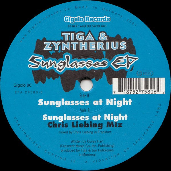 Tiga and Zyntherius - Sunglasses Ep [12 Inch Single] [Second Hand]