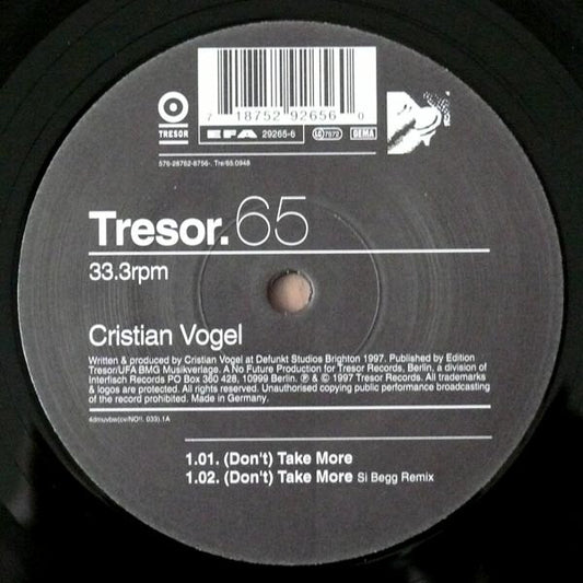 Vogel, Christian - Don't Take More [12 Inch Single] [Second Hand]