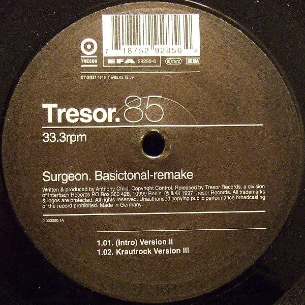 Surgeon - Basictonal-Remake [12 Inch Single] [Second Hand]