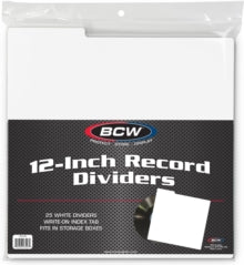 Bcw - 12-Inch Record Dividers With Tab (White) [Accessory]