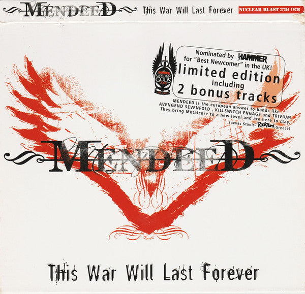 Mendeed - This War Will Last Forever [CD] [Second Hand]