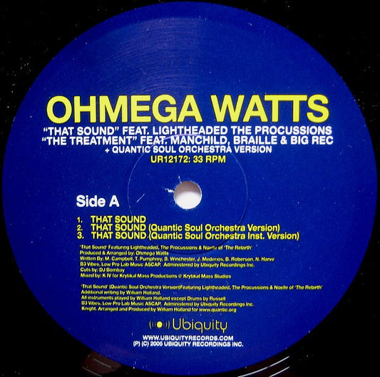 Ohmega Watts - That Sound / Treatment [12 Inch Single] [Second Hand]