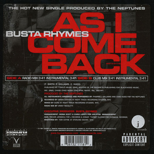 Busta Rhymes - As I Come Back [12 Inch Single] [Second Hand]
