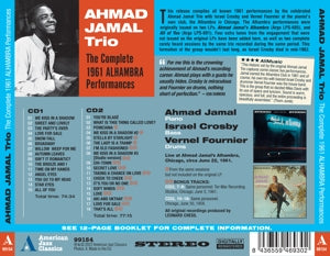 Jamal, Ahmad Trio - Complete 1961 Alhambra Performances: 2CD [CD]