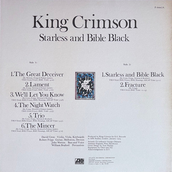 King Crimson - Starless And Bible Black [Vinyl] [Second Hand]