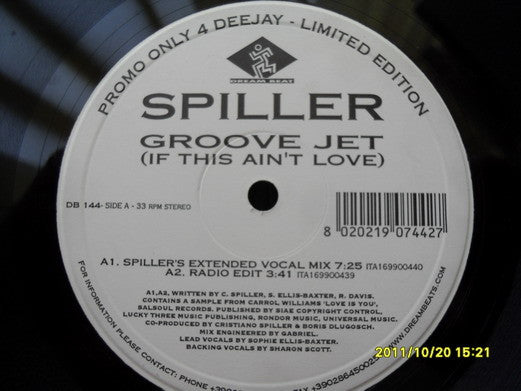 Spiller - Groovejet (If This Ain't Love) [12 Inch Single] [Second Hand]