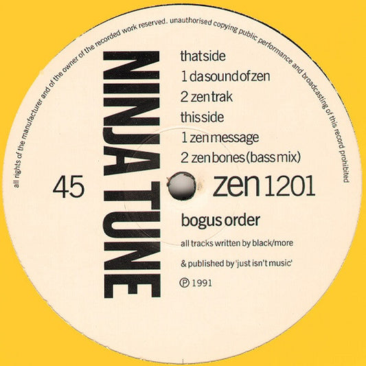 Da Sound Of Zen - Bogus Order [12 Inch Single] [Second Hand]