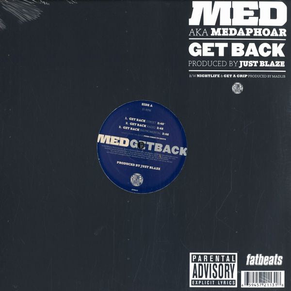 Med - Get Back / Get A Grip [12 Inch Single] [Second Hand]